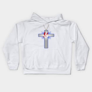 CHRISTIAN CROSS With DOVE Kids Hoodie